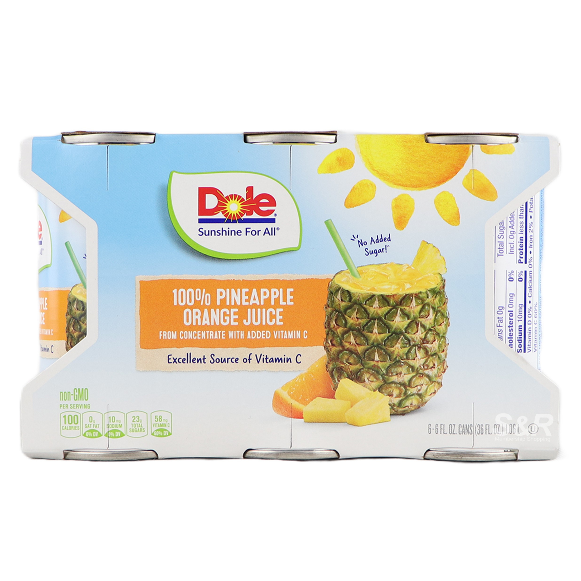 Dole 100 Pineapple Orange Juice (177mL x 6pcs)